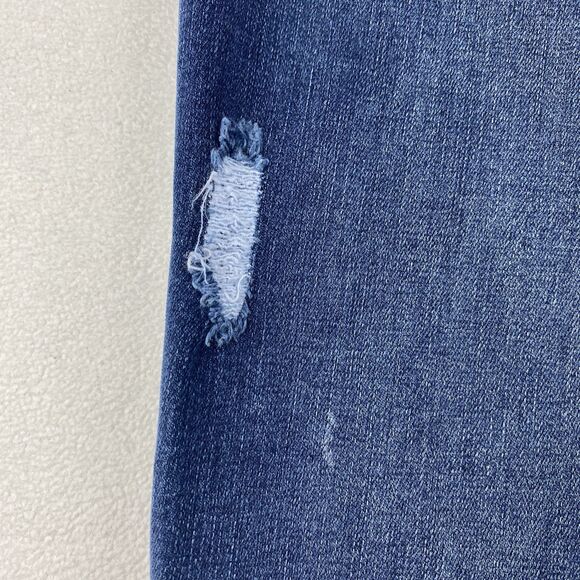 Spanx XL Pull On Skinny Jeans Distressed Dark Wash High Rise Stretch Denim Pants - Picture 14 of 16